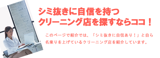 シミ抜きに自信を持つクリーニング店を紹介